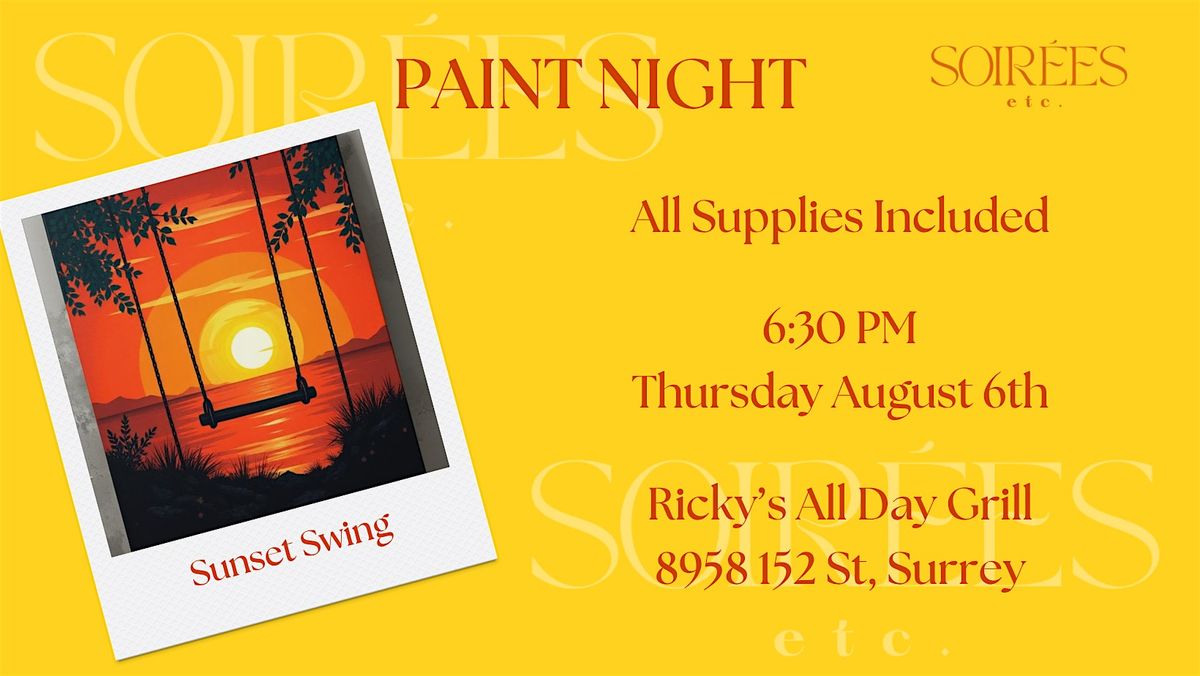 Sunset Swing Paint Night at Ricky\u2019s Evergreen