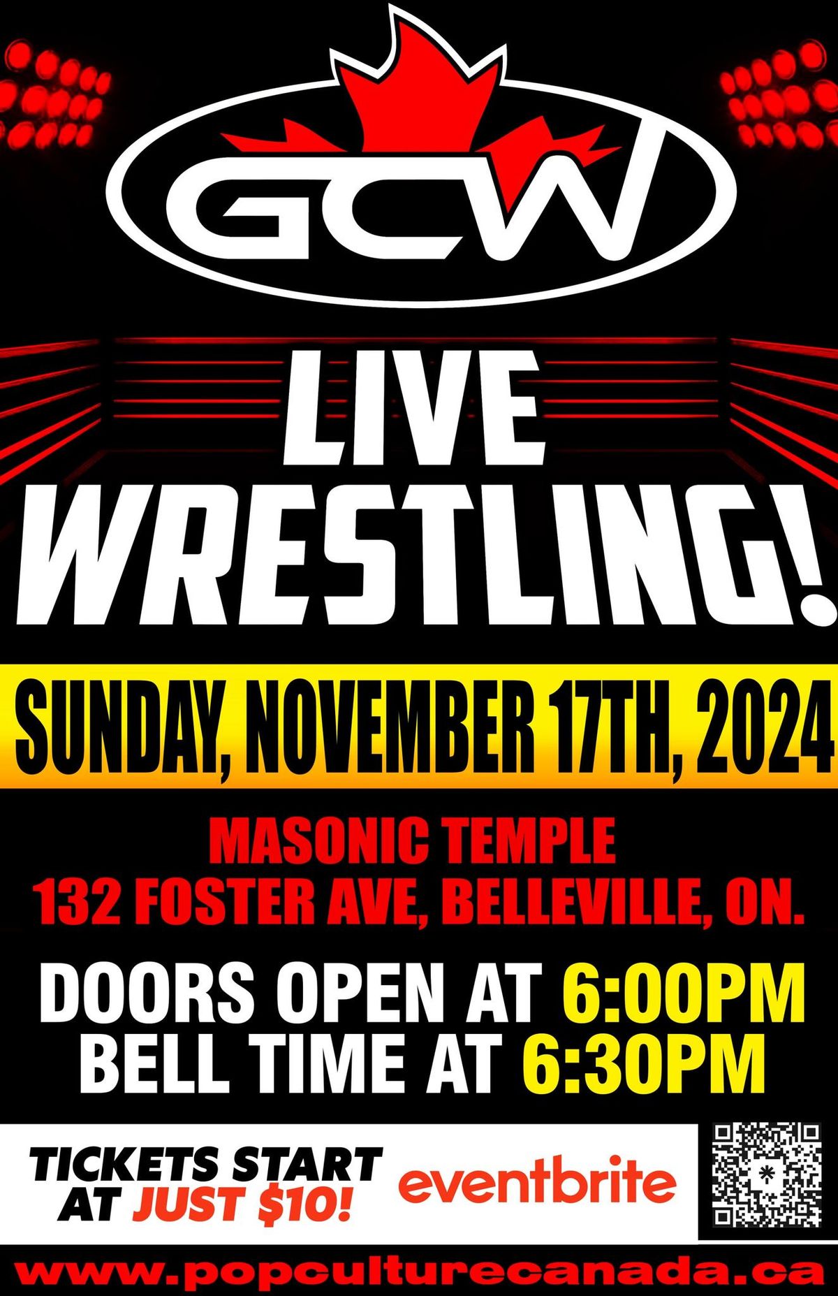 GCW : BELLEVILLE : LIVE WRESTLING : NOVEMBER 17TH 2024