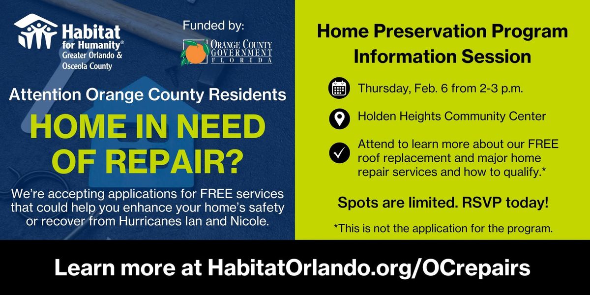 Home Preservation Program Info Session