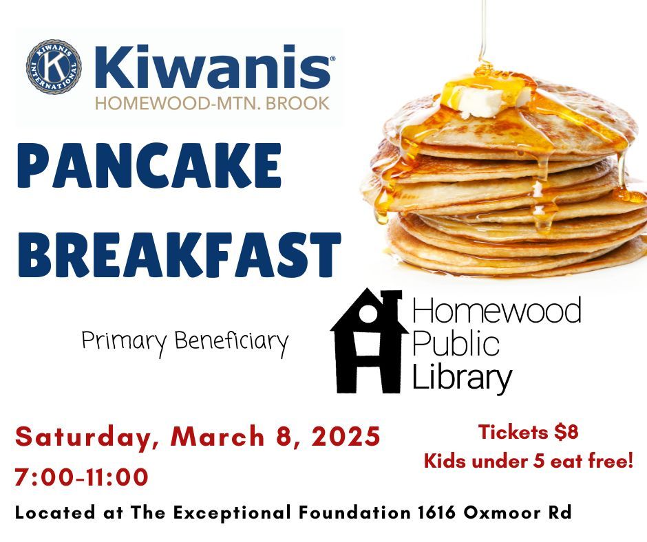 2025 Pancake Breakfast Fundraiser benefiting The Homewood Public Library 