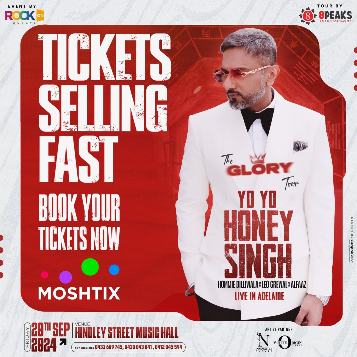 THE GLORY TOUR FT YO YO HONEY SINGH |  LIVE IN ADELAIDE | 20TH SEP FRI