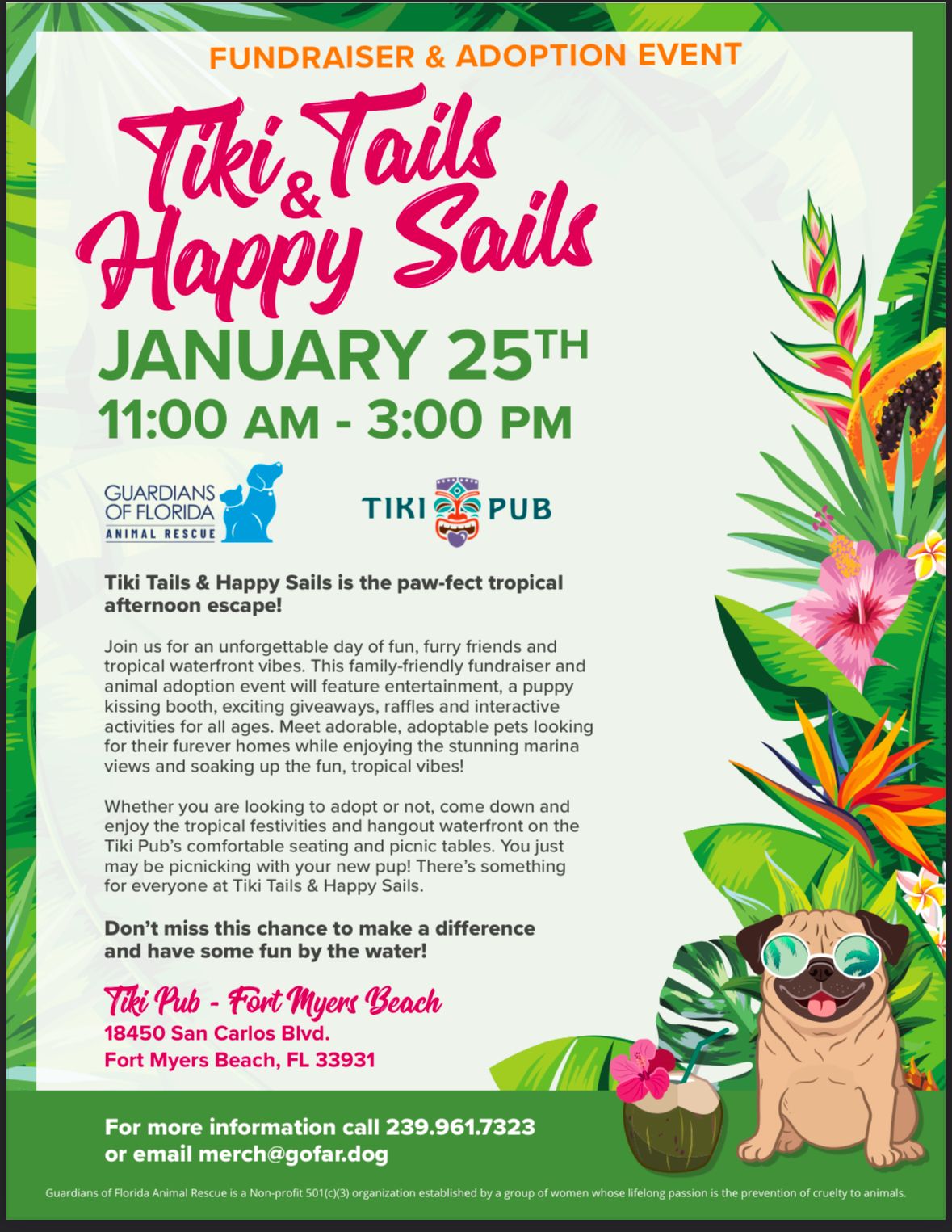 Tiki Tails & Happy Sails Fundraiser and Adoption Event!