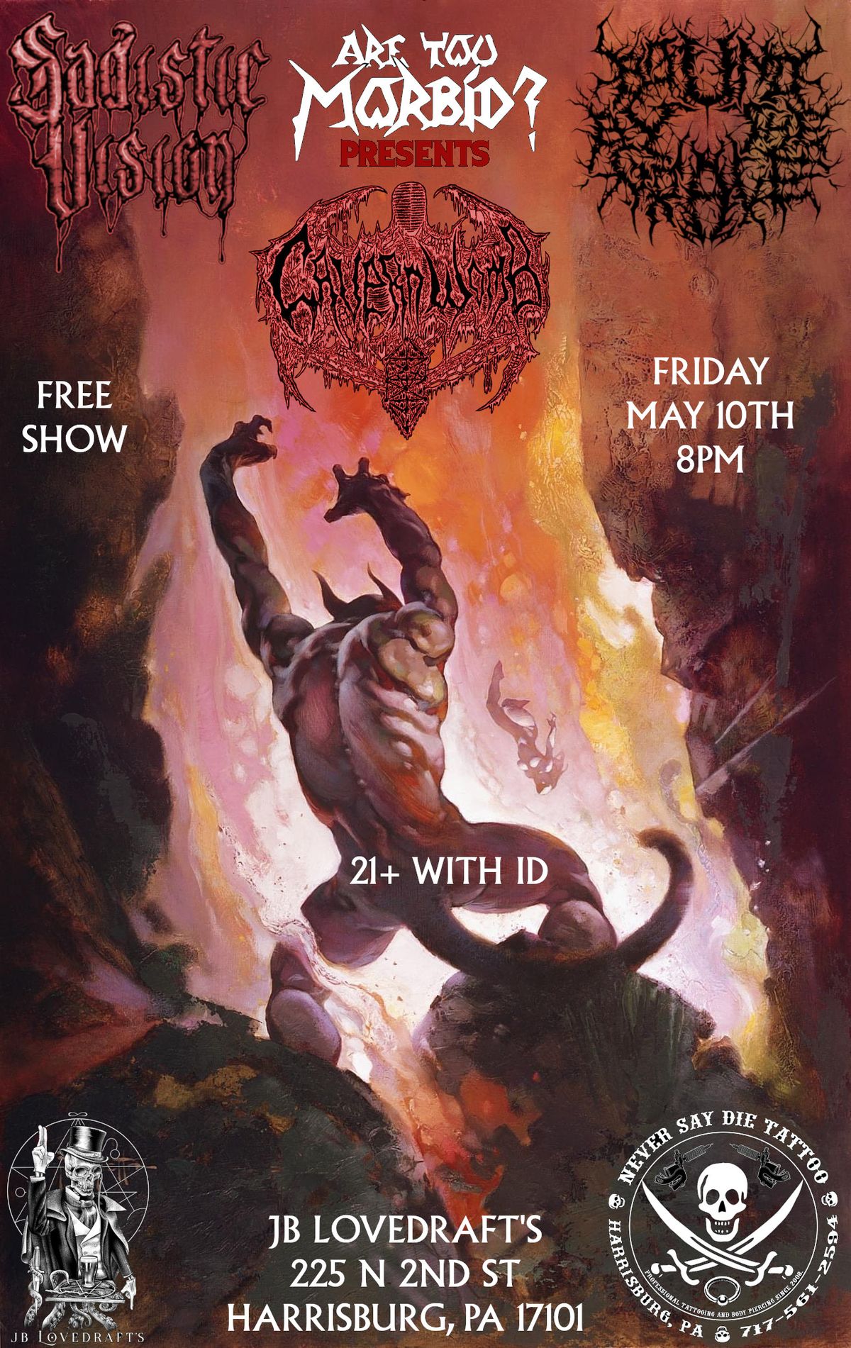 AYM? Presents: Bound By The Grave, Sadistic Vision, and Cavern Womb