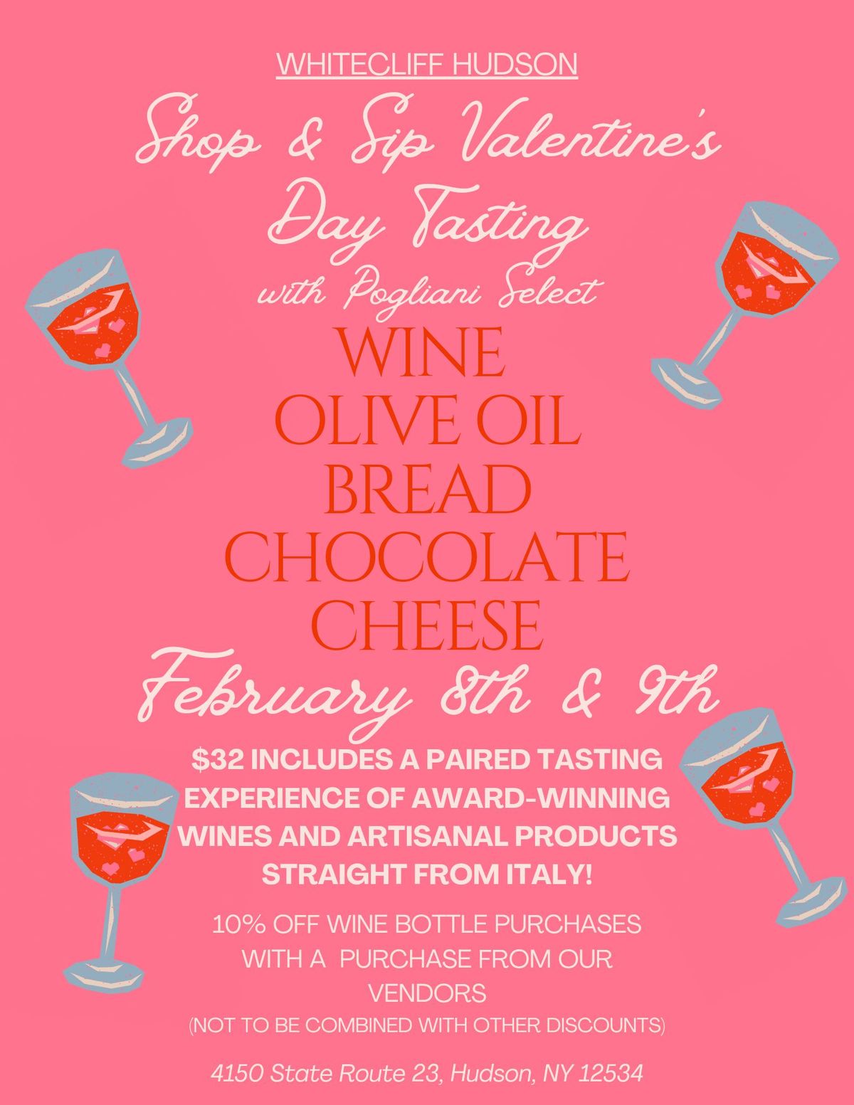 Shop & Sip Valentine's Day Wine Tasting with Pogliani Select