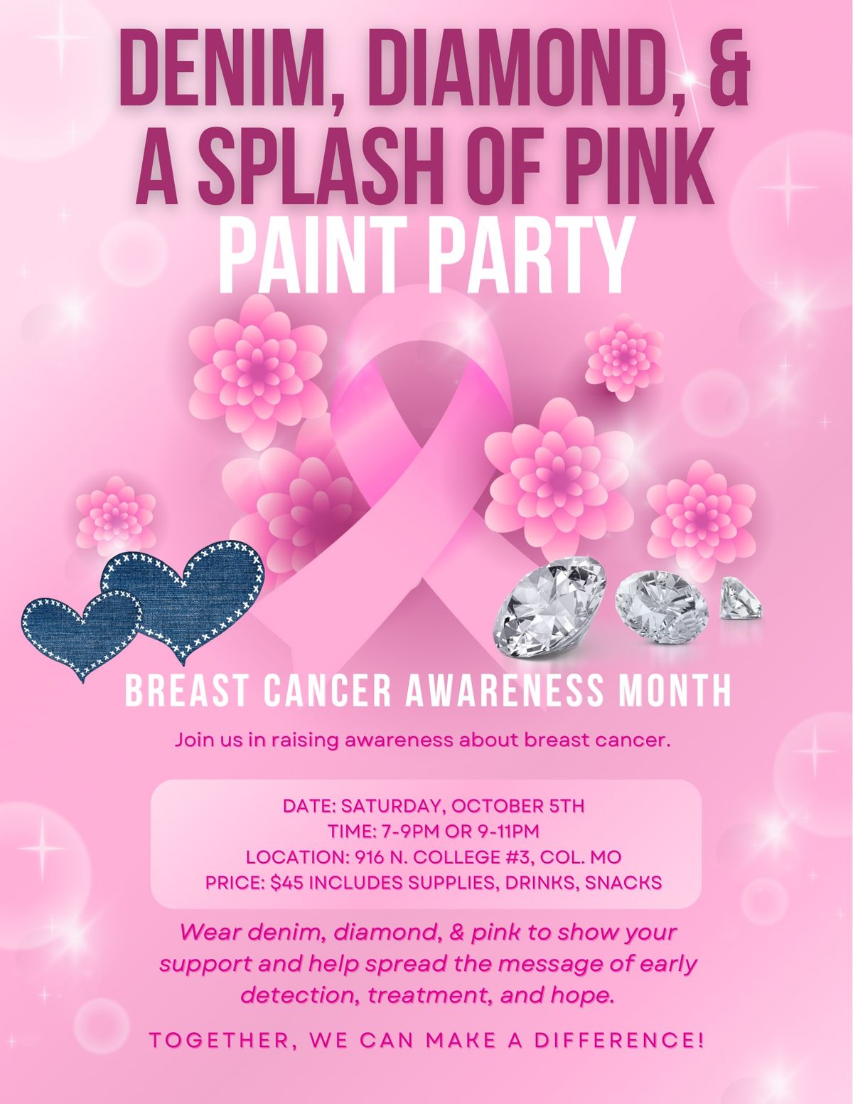 Denim, Diamond, & Pink Paint Party