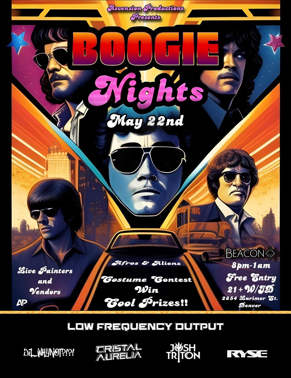 Boogie Nights @ Beacon RiNo May 22nd NO COVER!! Ascension Productions 1 year anniversary!