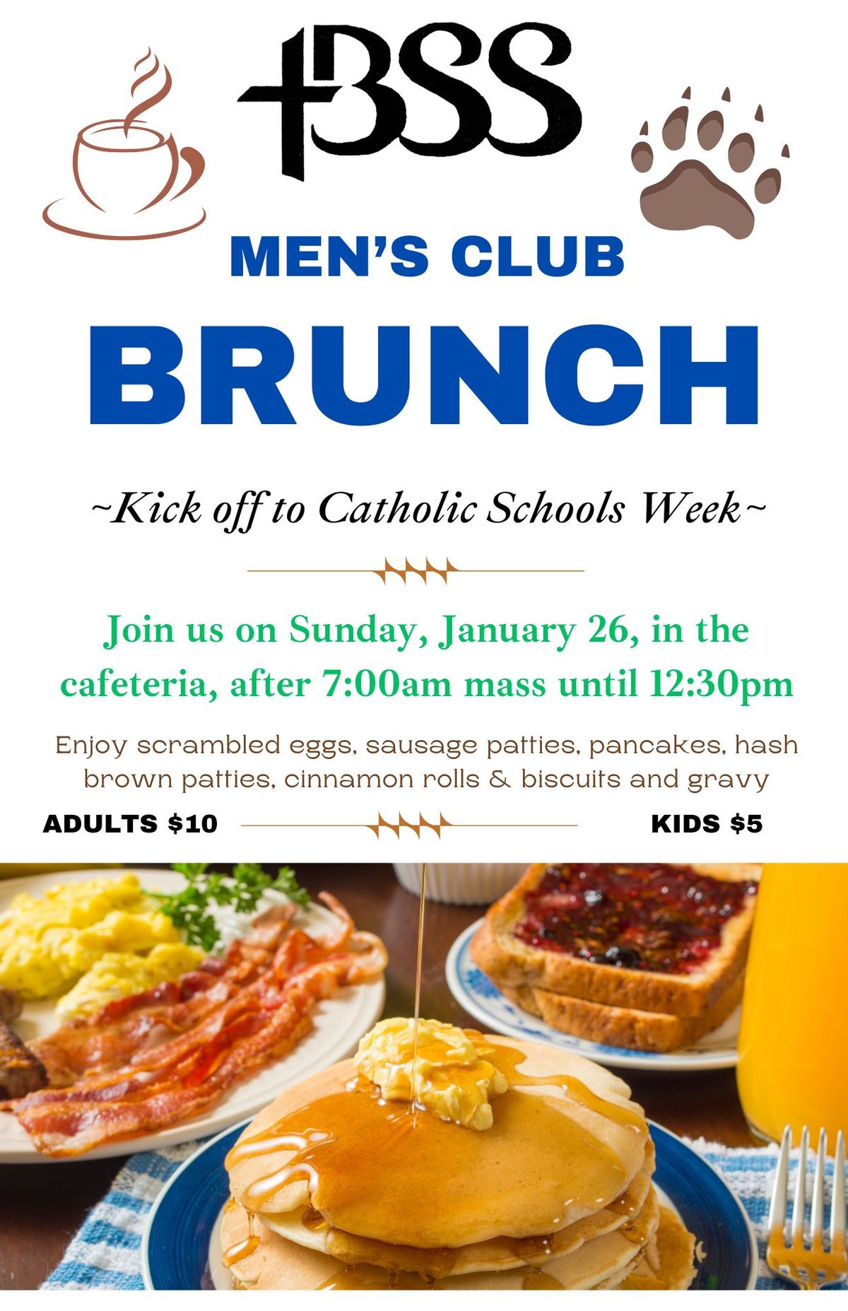 Men's Club Brunch- Kick off to Catholic Schools Week