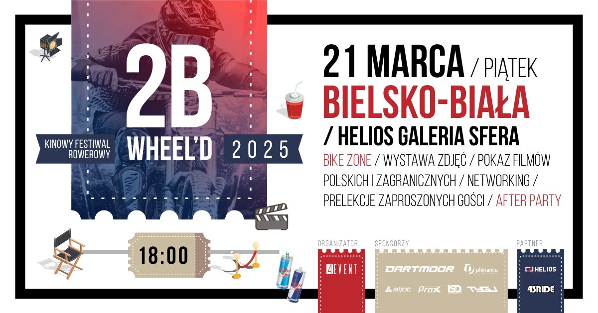 Kinowy festiwal rowerowy - 2B WHEEL'D 2025 - Bielsko-Bia\u0142a - kino Helios 