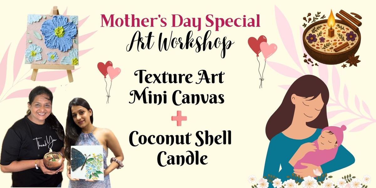 Texture Art Mini Canvas + Coconut Resin Candle
