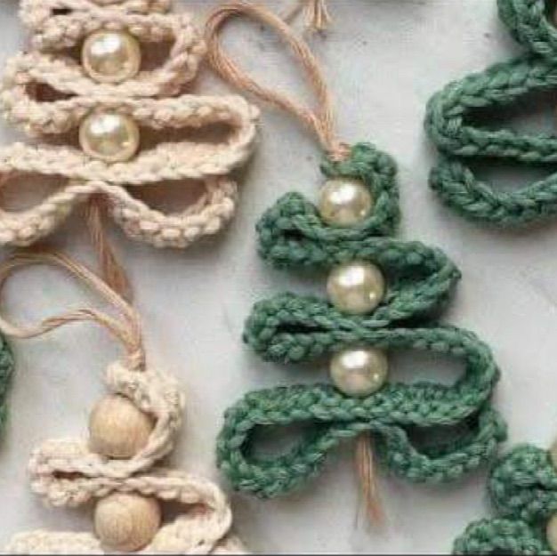 Crochet Christmas Tree Ornaments at More Space at Your Place