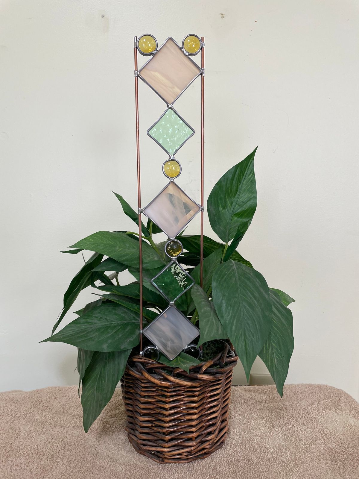 Stained Glass Trellis Plant Stake or suncatcher @ Beeyond Treasures