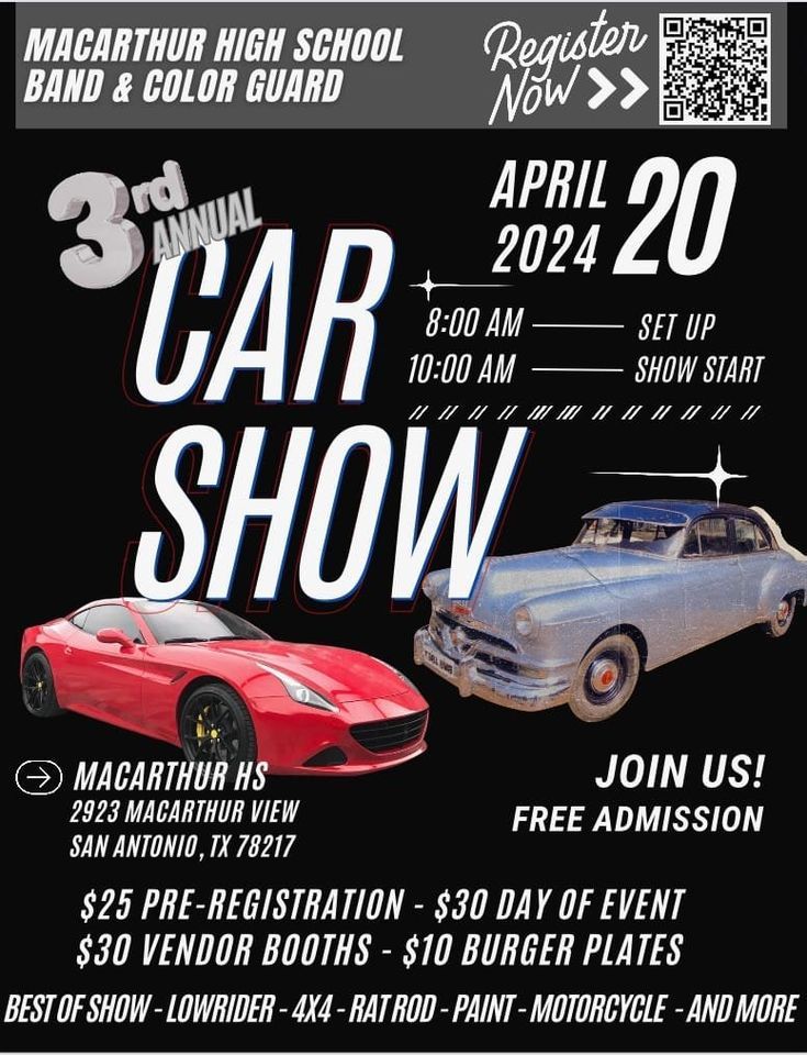 3rd Annual MacArthur High School Band and Colorguard Car Show