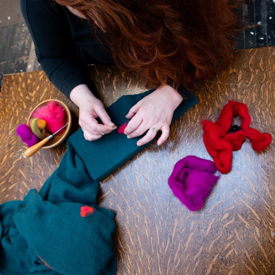 Mending Workshop: Needle Felting Sweaters + Patches at POST