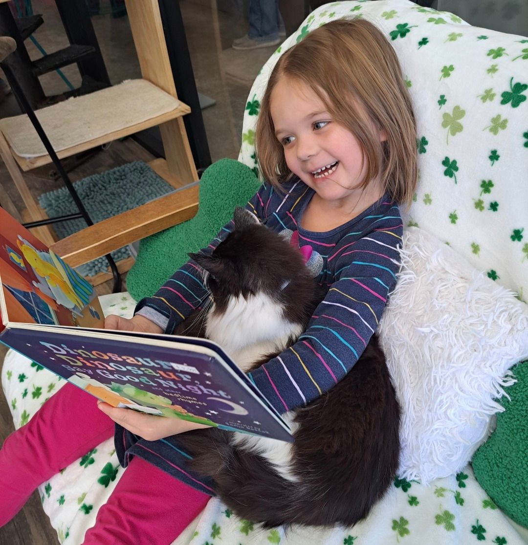 Kiddos Reading to Cats