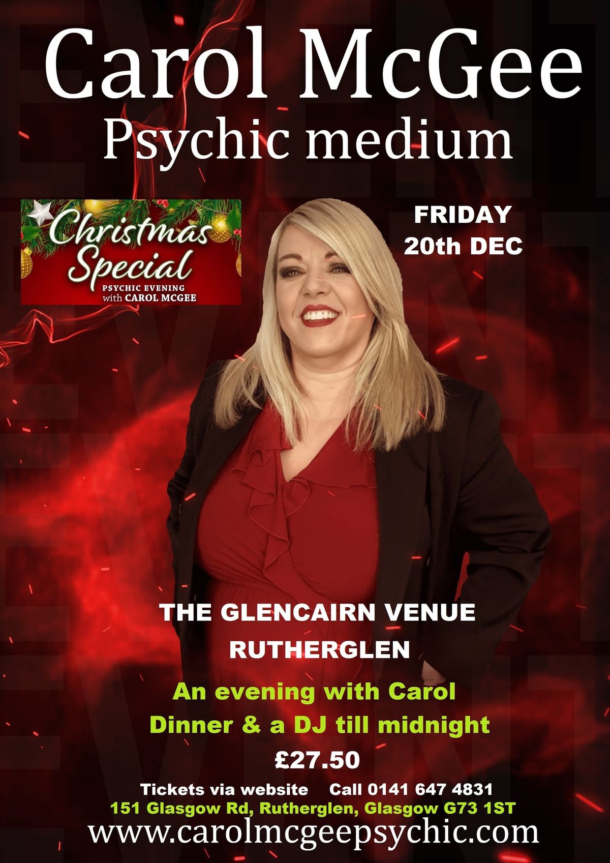 A CHRISTMAS SPECIAL WITH CAROL MCGEE AT THE GLENCAIRN VENUE 