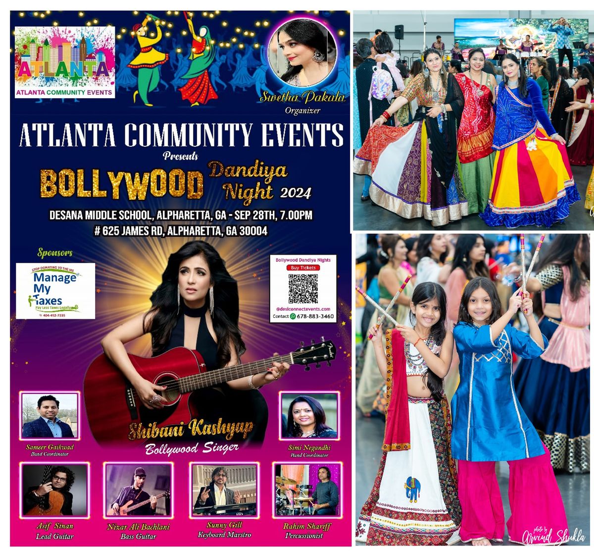 Dandiya Night in Bollywood Style, Alpharetta, GA, SEP 28th with Celebrity Singer "Shibani Kashyap"