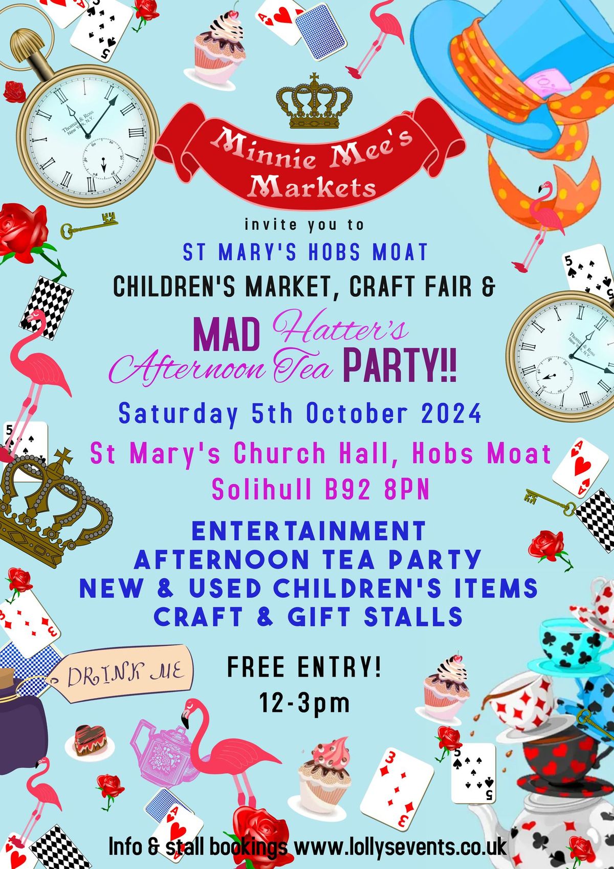 Minnie Mee's Children's Market, Craft Fair & Mad Hatter's Tea Party Solihull, FREE ENTRY!