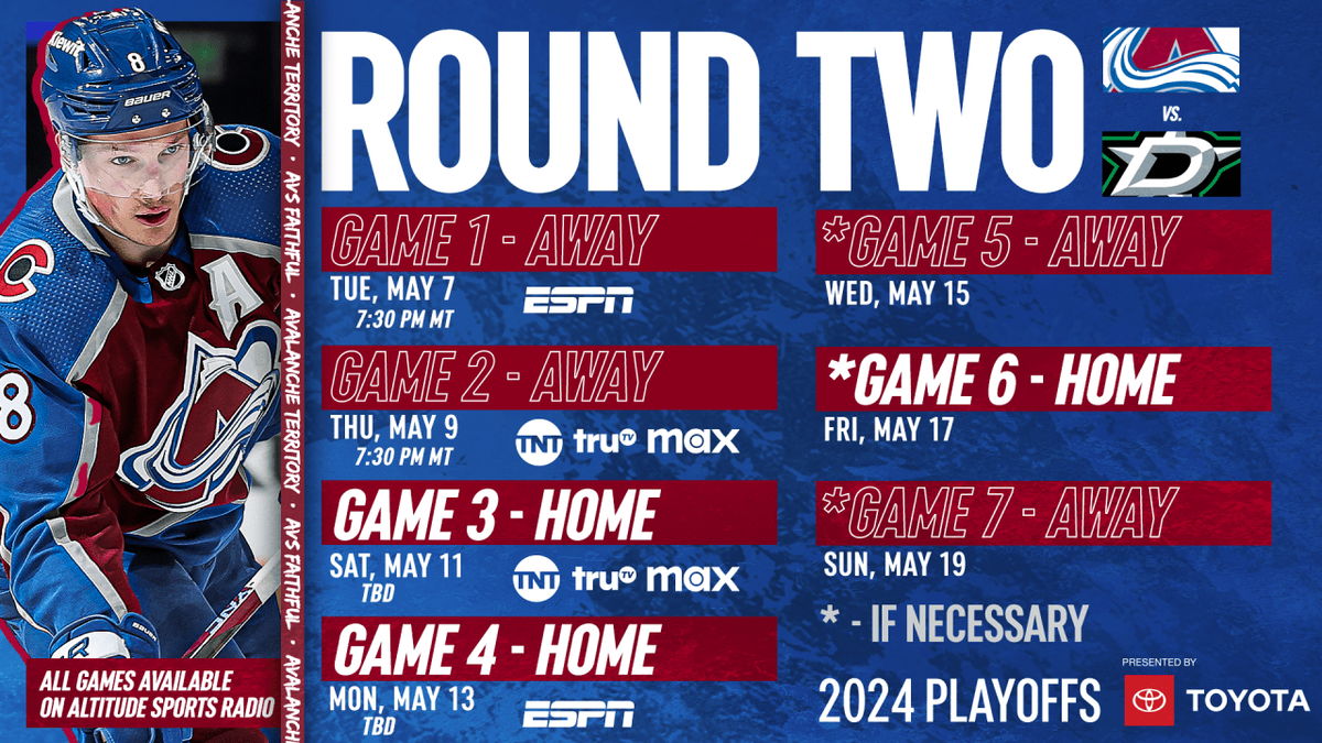 Western Conference Second Round: TBD at Colorado Avalanche (Home Game 1)