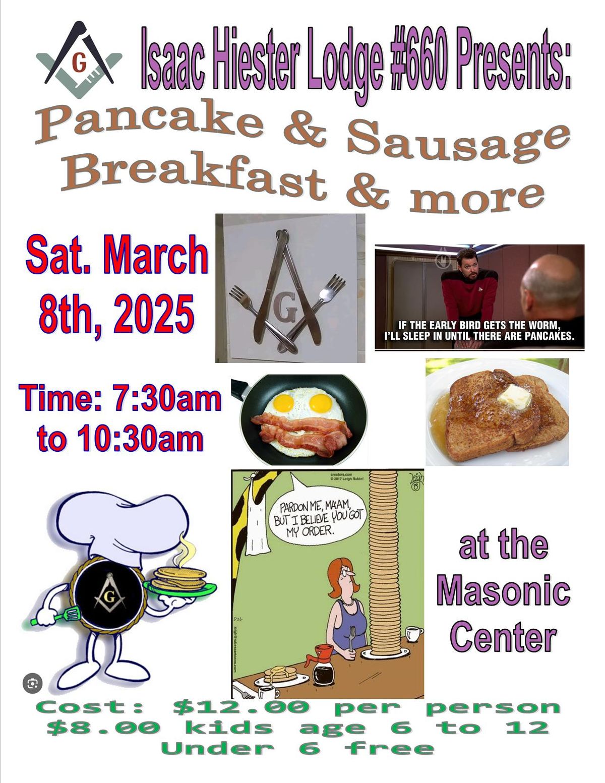 Isaac Heister Lodge No. 660 Breakfast