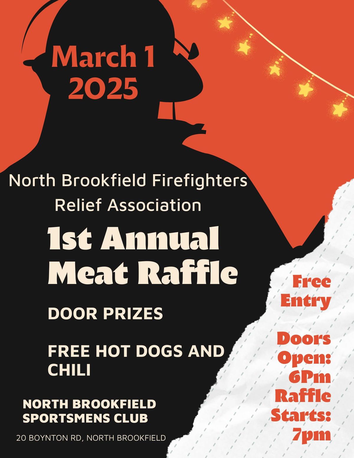 North Brookfield Firefighters Relief Association 1st Annual Meat Raffle