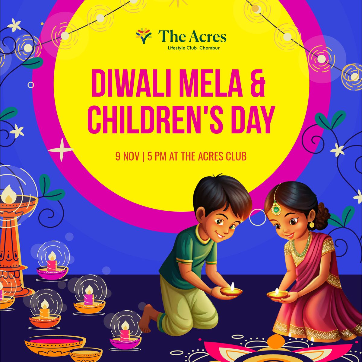 Join us for a Festive Diwali Mela & Children's Day Celebration:- 9th November,5pm onwards 