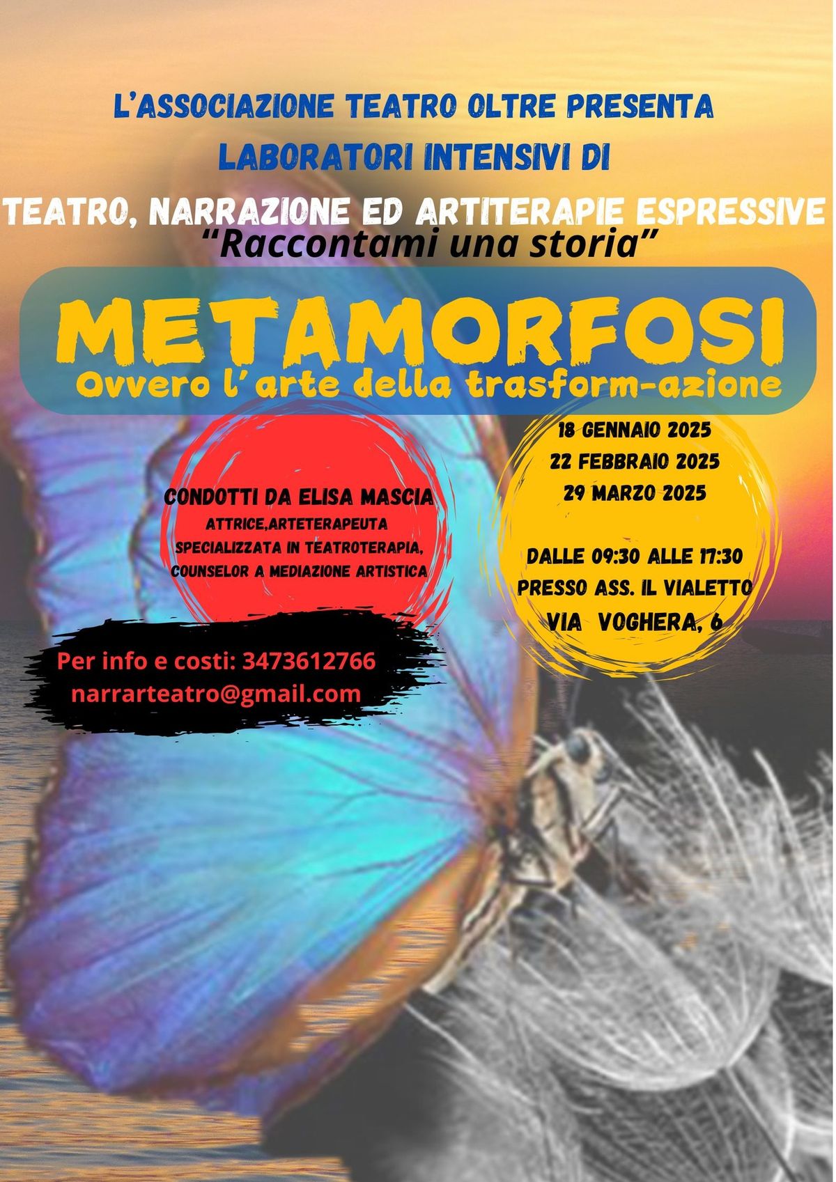 a Roma _ laboratorio di teatro, narrazione ed artiterapie espressive  "METAMORFOSI "