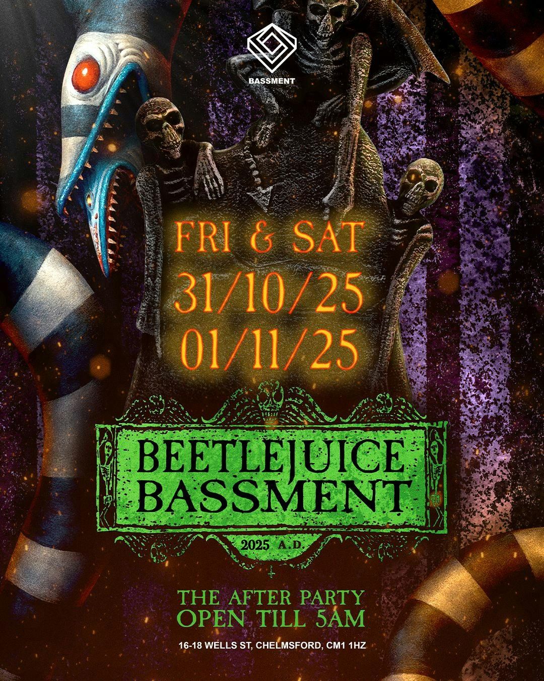 \ud83c\udf83 Bassment Presents: Beetlejuice Bassment Friday \ud83d\udc7b