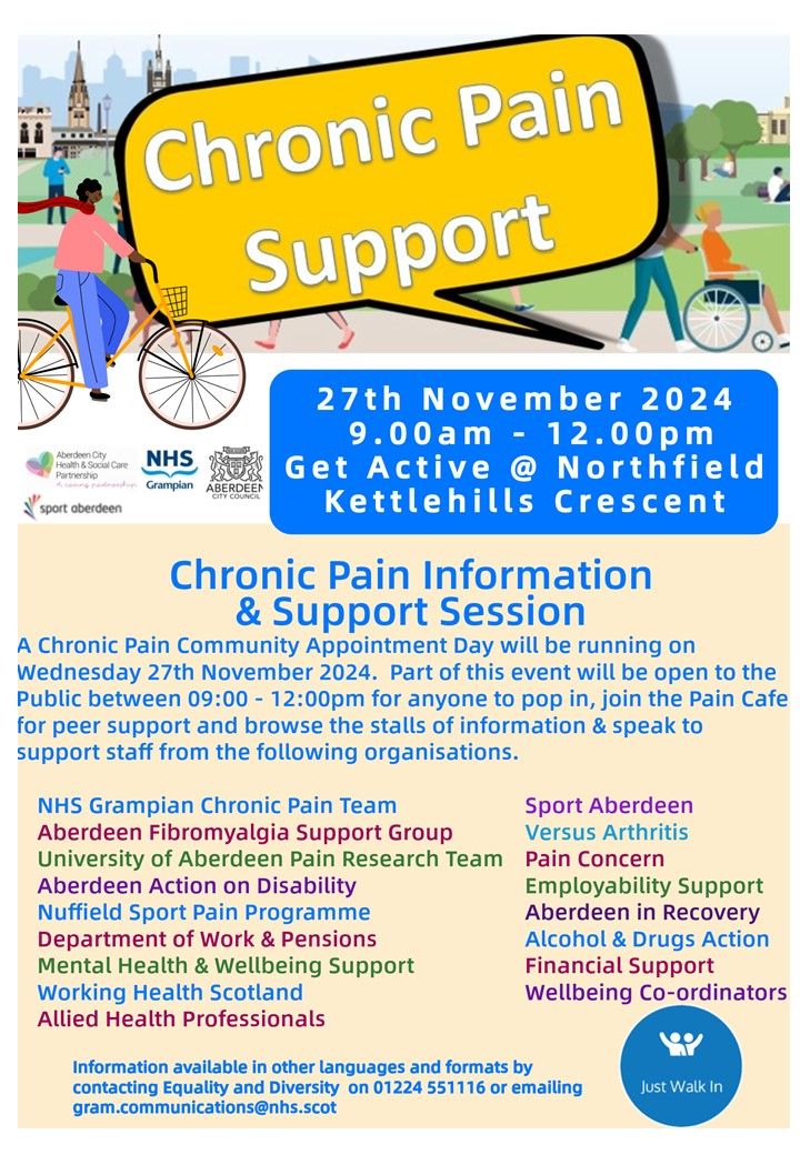 Chronic Pain Information & Support Session at our "Community Appointment Day"