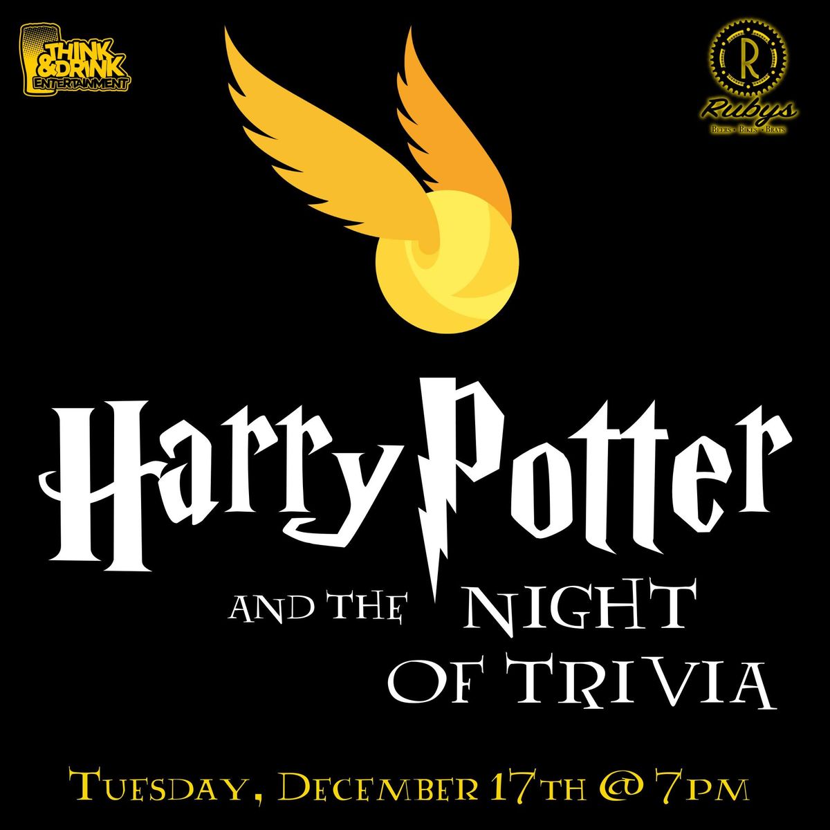 Harry Potter and the Night of Trivia @ Rubys Beers Bikes & Brats \/ Tuesday, December 17th @ 7pm