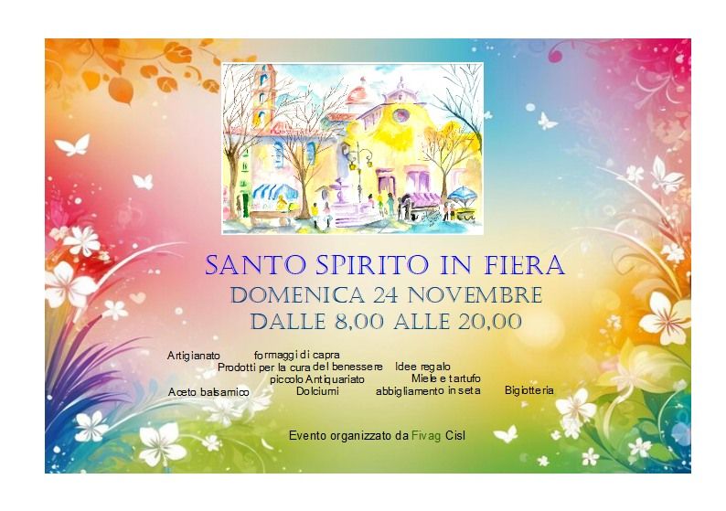 FIERA IN PIAZZA SANTO SPIRITO DOMENICA 24 NOVEMBRE