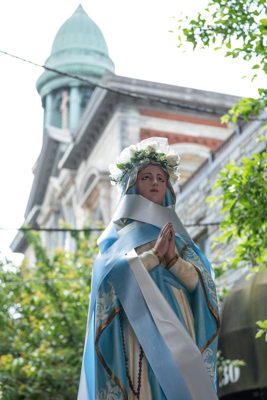 Procession of Saints at the Italian Market Festival 