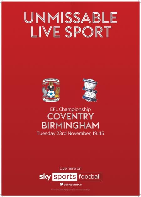 Coventry City VS Birmingham City On The Big Screens