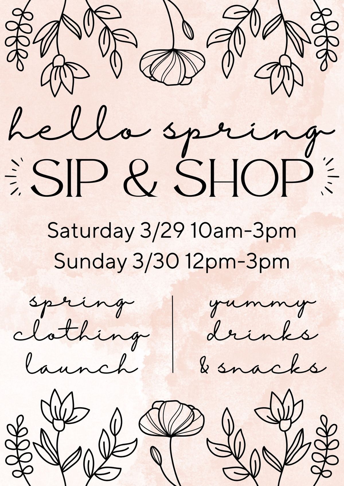 Hello Spring Sip & Shop