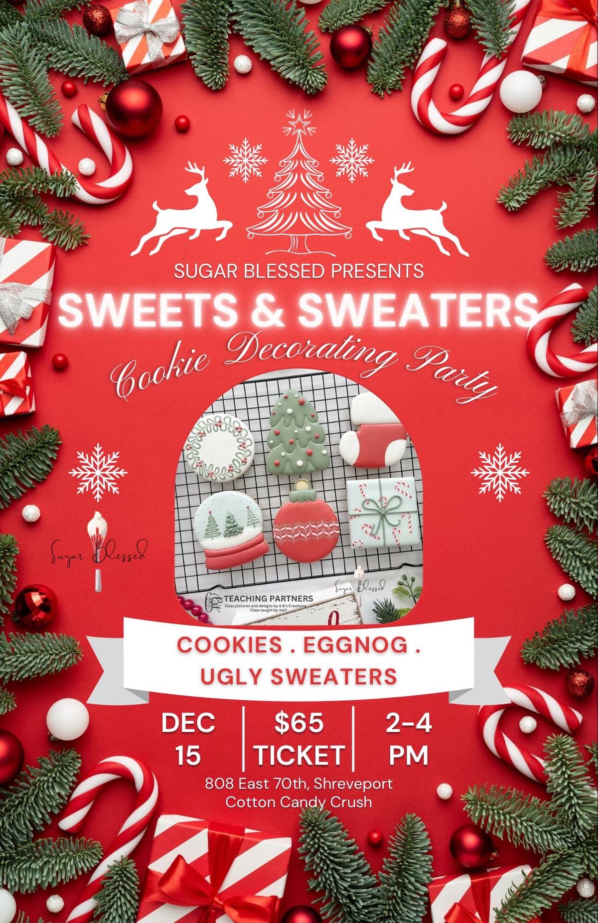 Adult Christmas Cookie Decorating class & Ugly Sweater Contest!