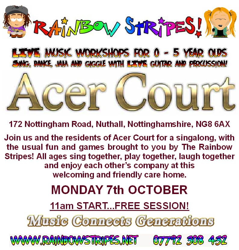 Rainbow Stripes, Acer Court, October 7th!