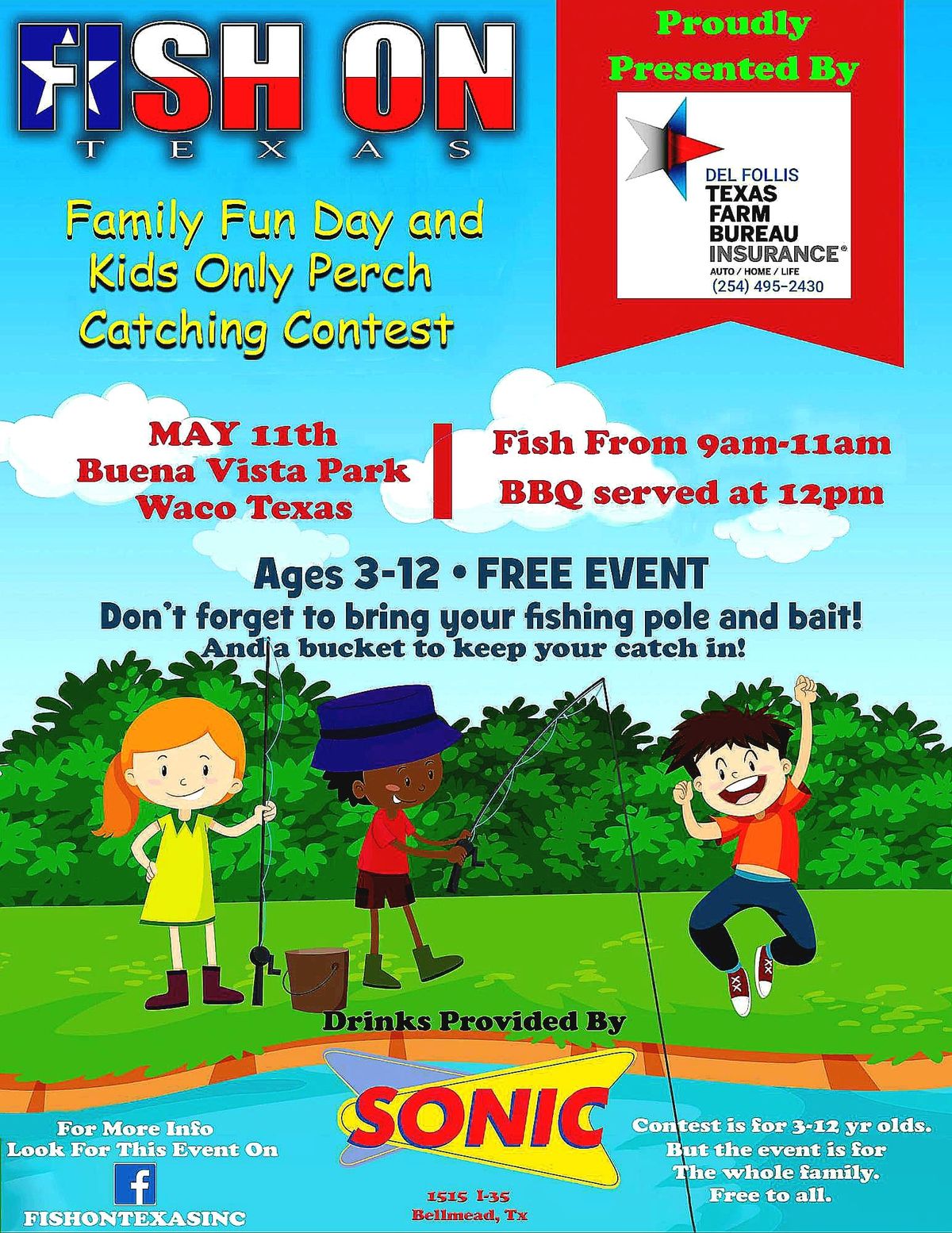 Fish On Texas presents: Del Follis Texas Farm Bureau's Family Funday &  Kids Perch Catchin Contest 