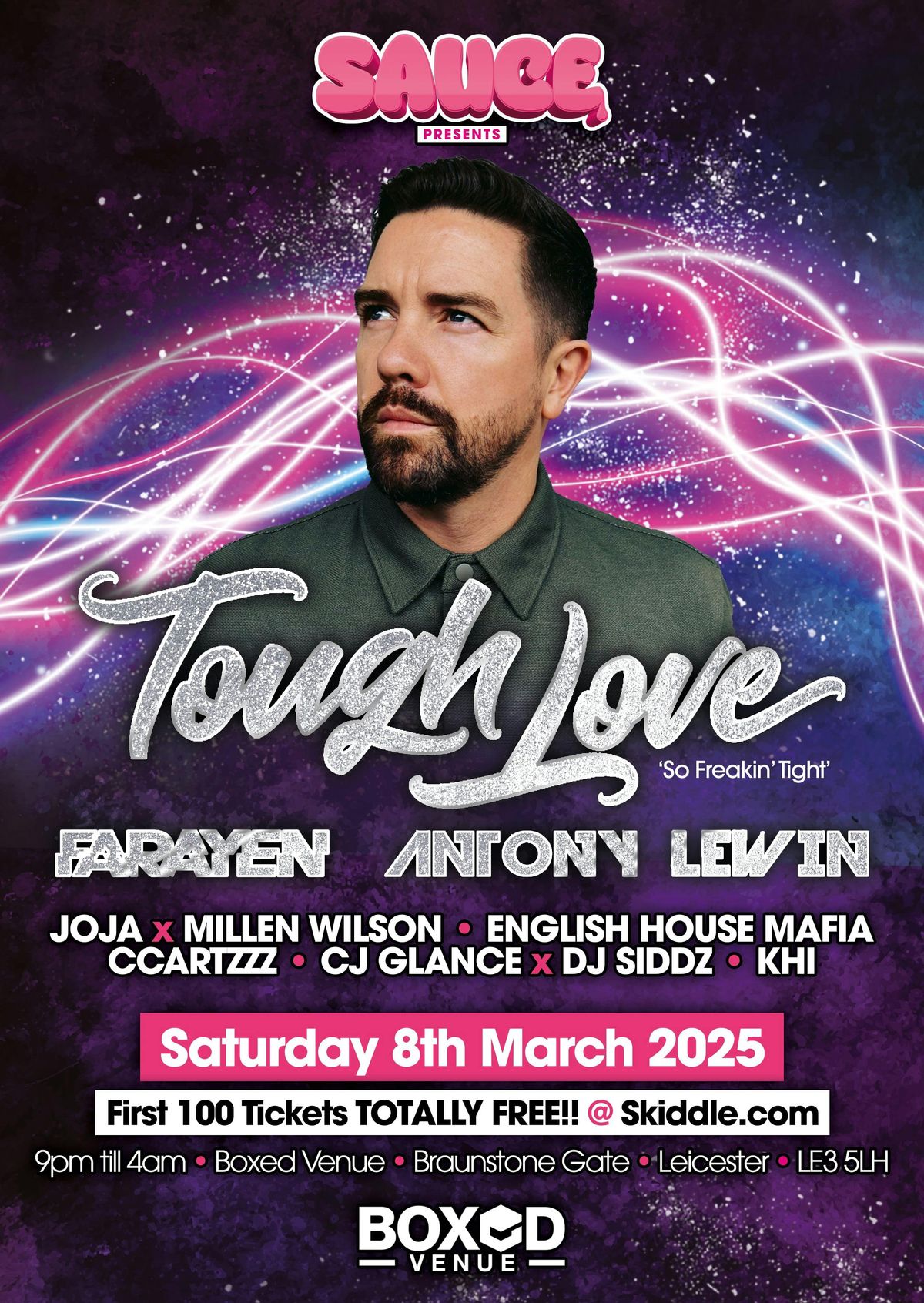 Tough Love Live in Leicester - Saturday 8th March 