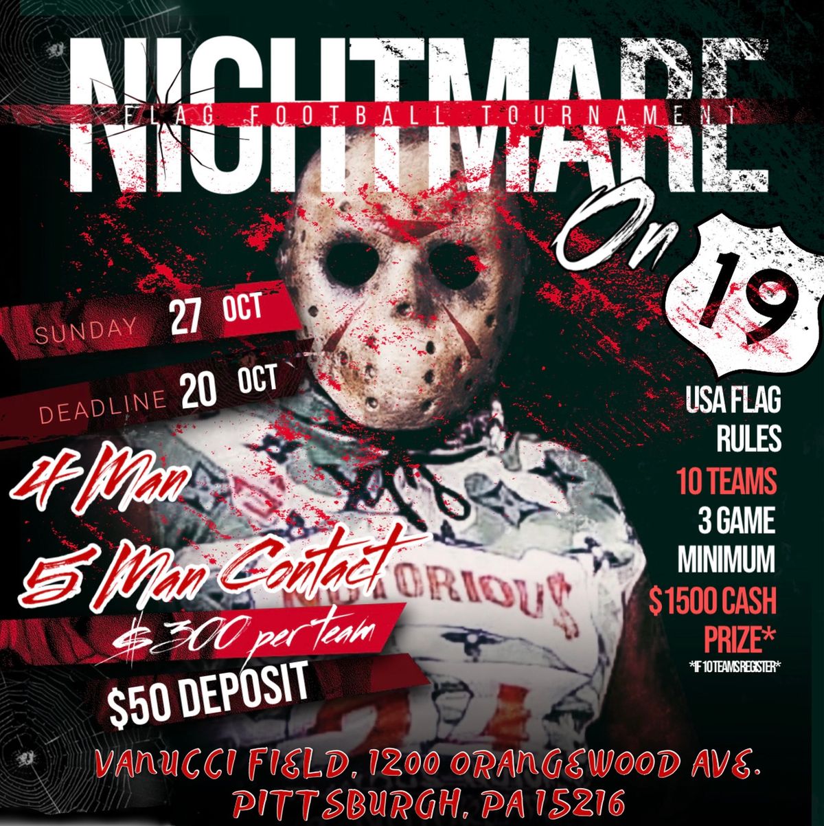 Nightmare On 19 : Flag Football Tournament 