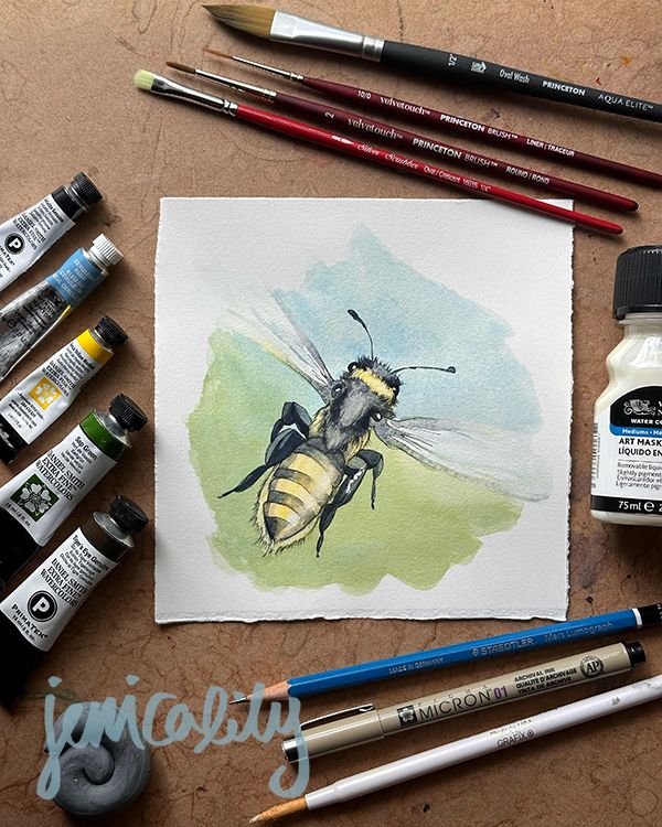 Honey Bee in Watercolor Meetup