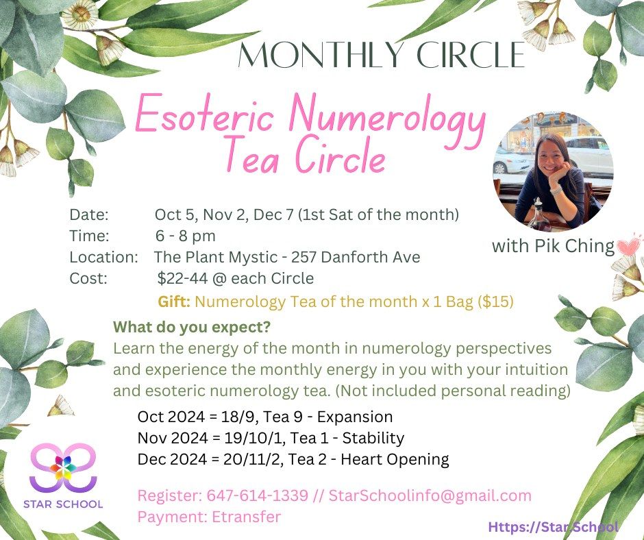 Esoteric Numerology Tea Monthly Circle