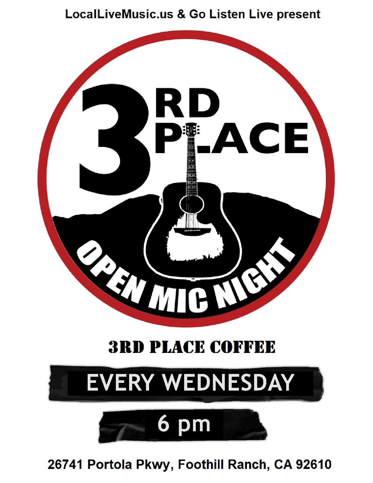 Open Mic - 3rd Place Coffee