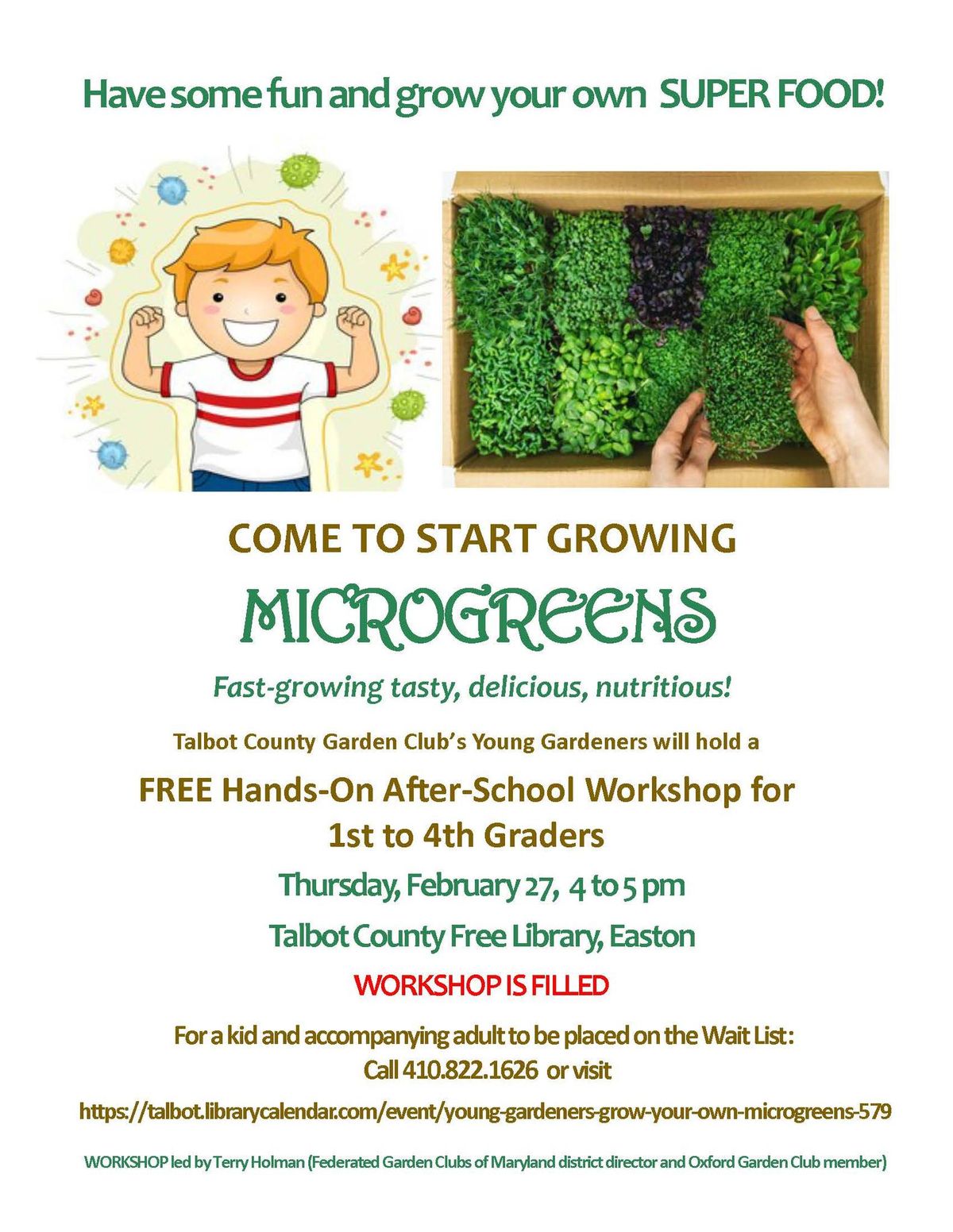 Young Gardeners Start Growing MICROGREENS Workshop