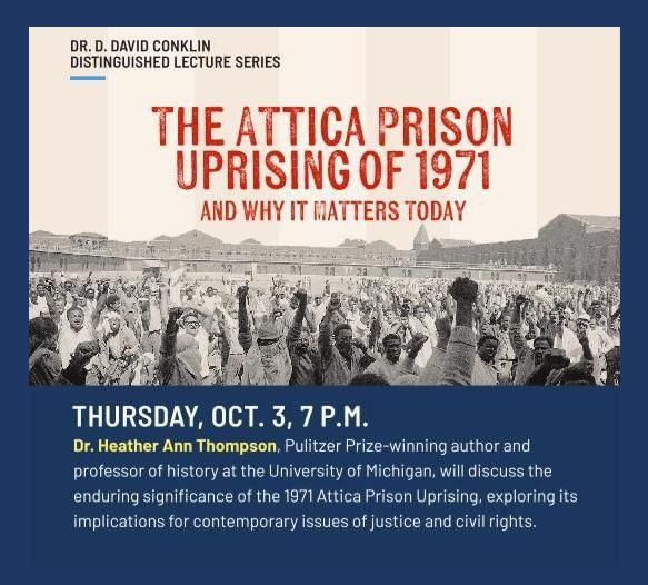 Save the Date: Dr. Heather Ann Thompson on Attica Prison Uprising