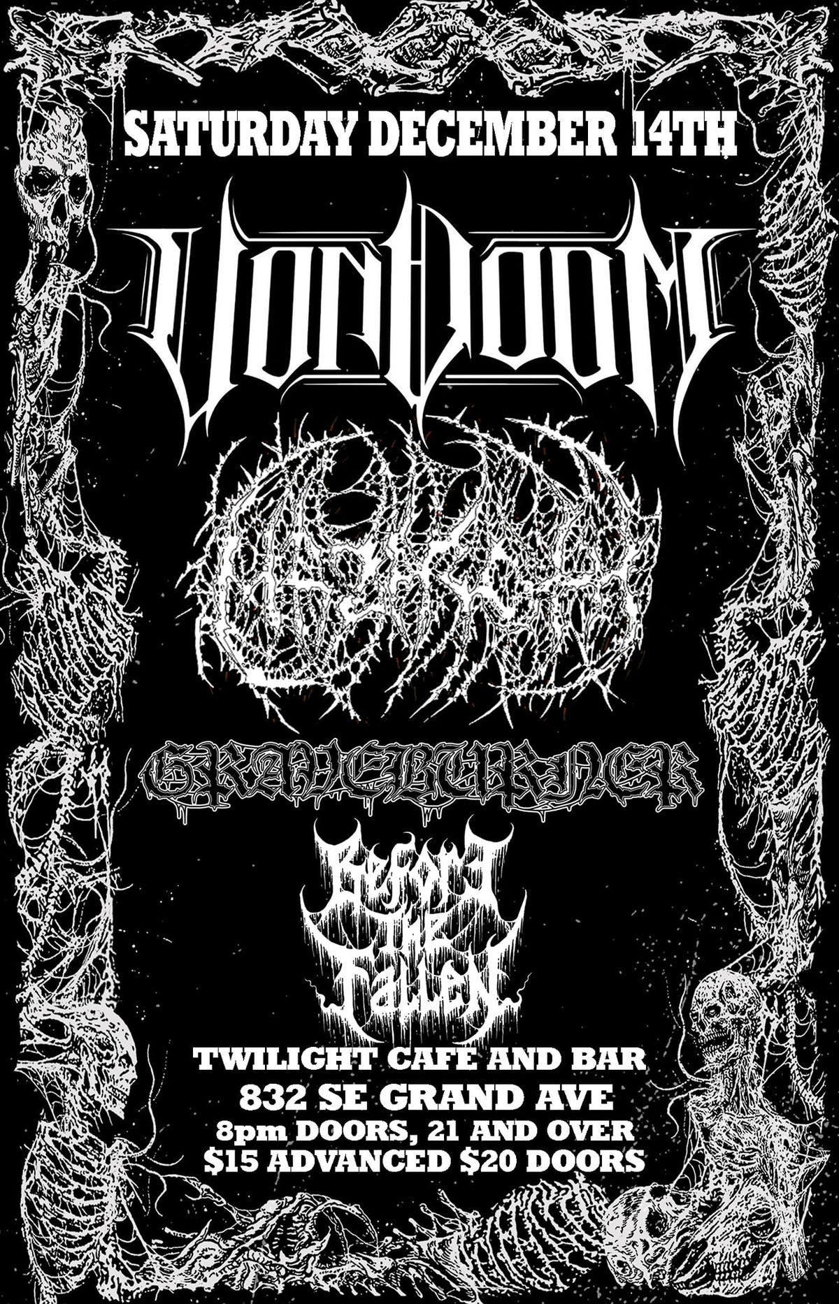 Von Doom with Mazaroth, Graveburner, & Before the Fallen @ Twilight Cafe & Bar!