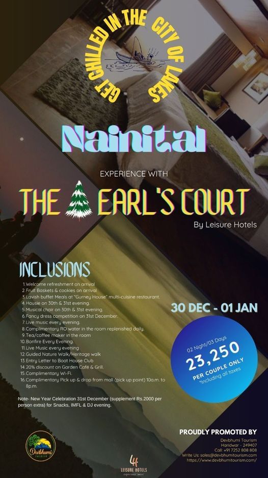 Earls Court Nainital New Year 21 Package The Earl S Court Hotel Nainital 30 December To 1 January