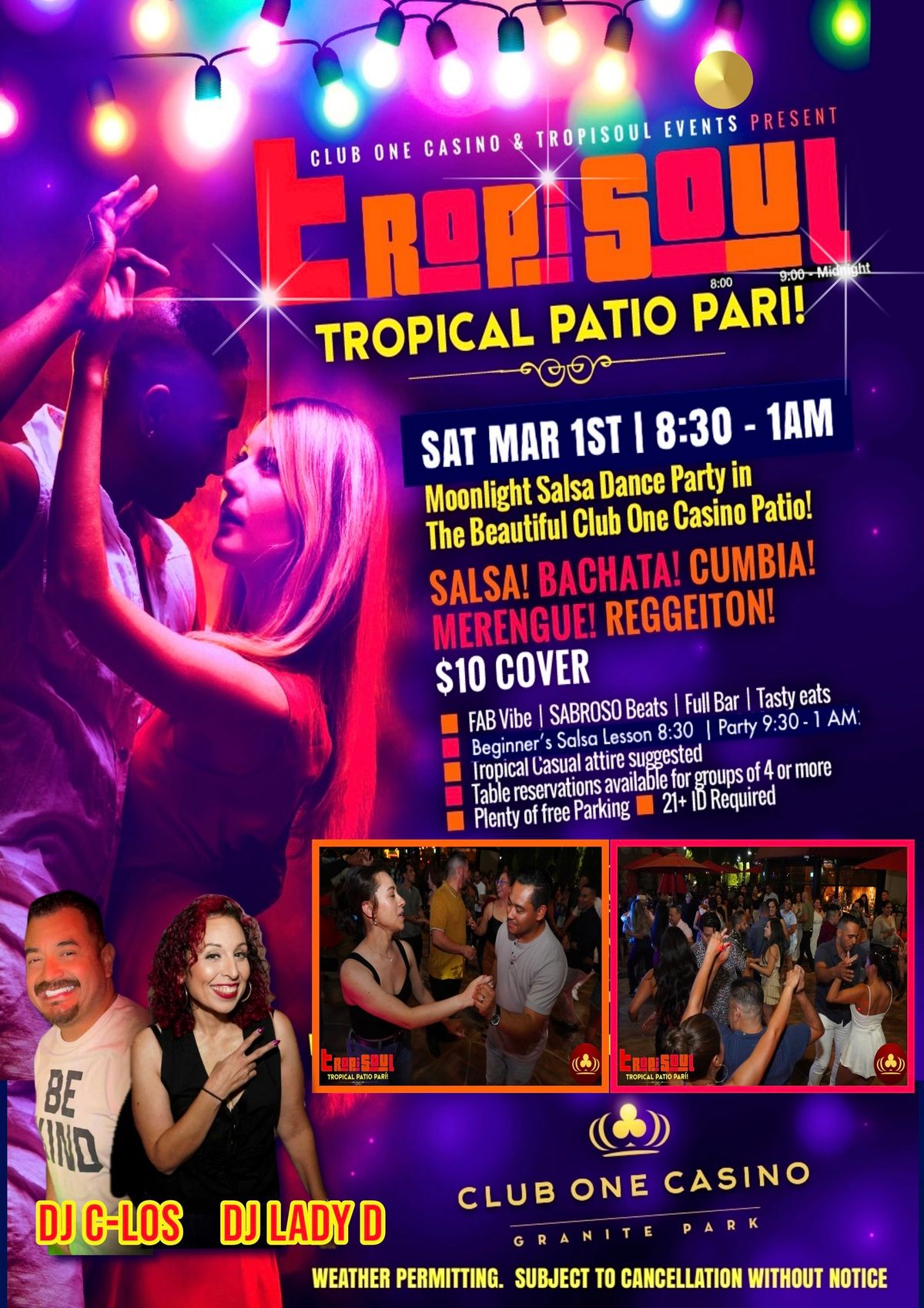 TropiSOUL Tropical Patio Pari' | Club One Casino March 1