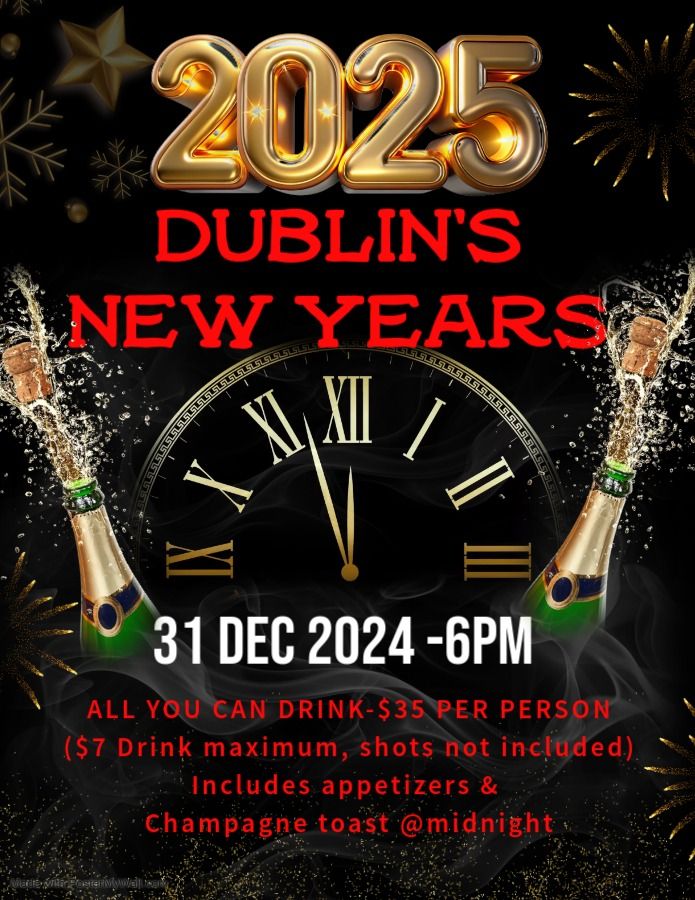 NEW YEARS EVE @DUBLIN'S IRISH PUB