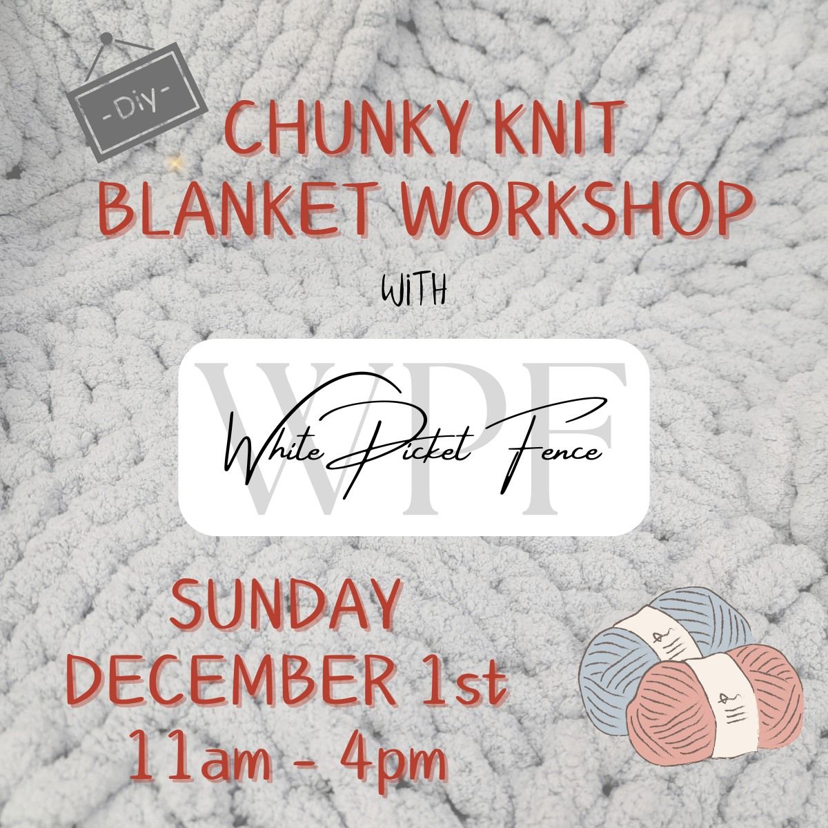 Chunky Knit Blanket Workshop ~ 12\/1\/2024