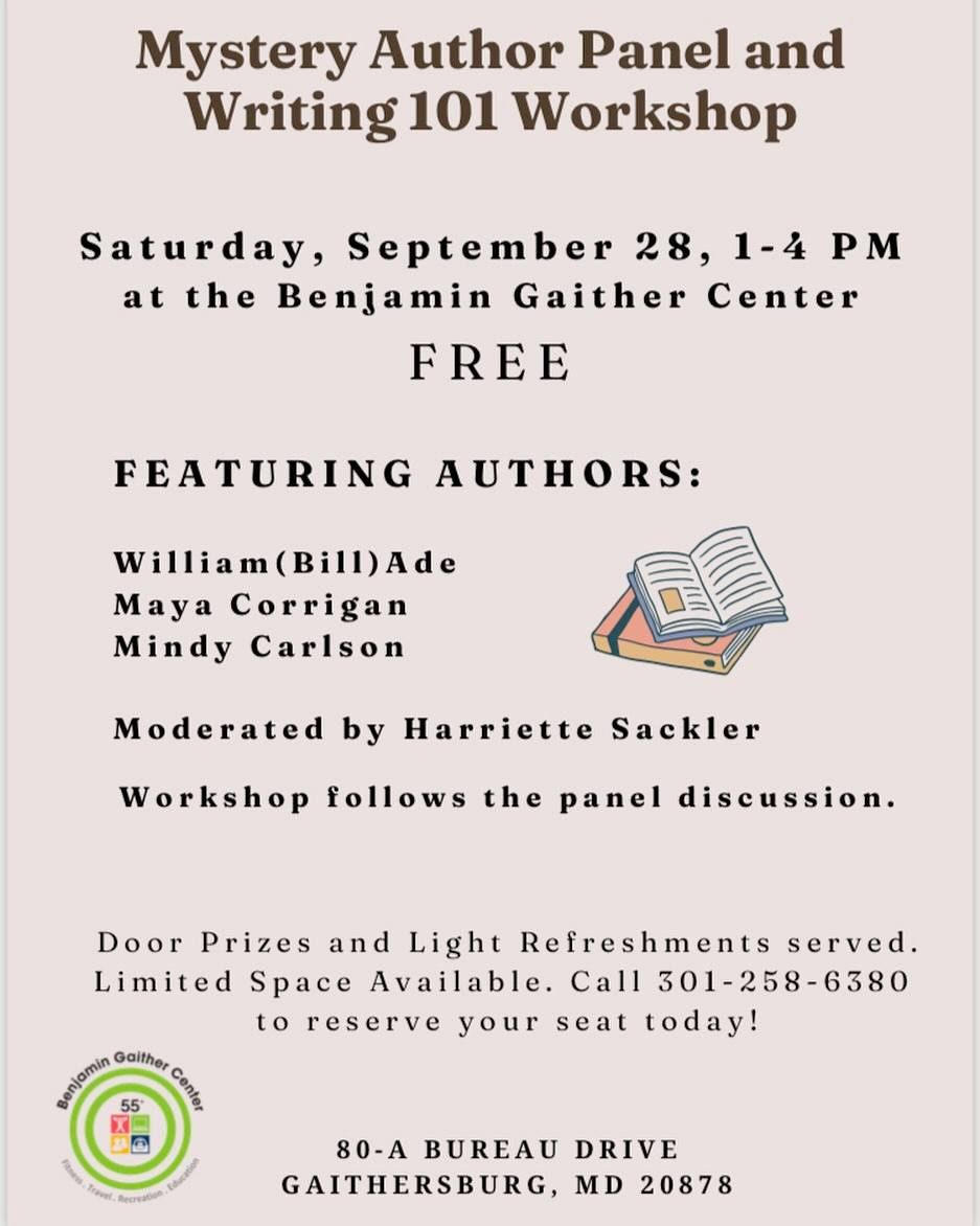 Mystery Author Writing 101 Workshop and Panel.