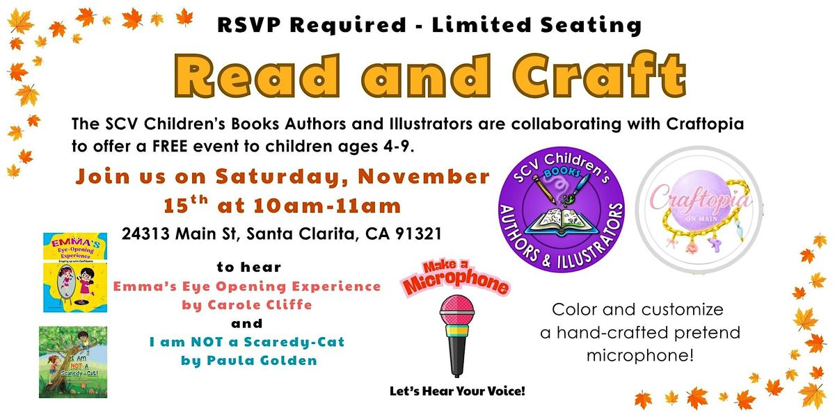 Giving Thanks SCV Children's Book Authors Read and Craft at Craftopia